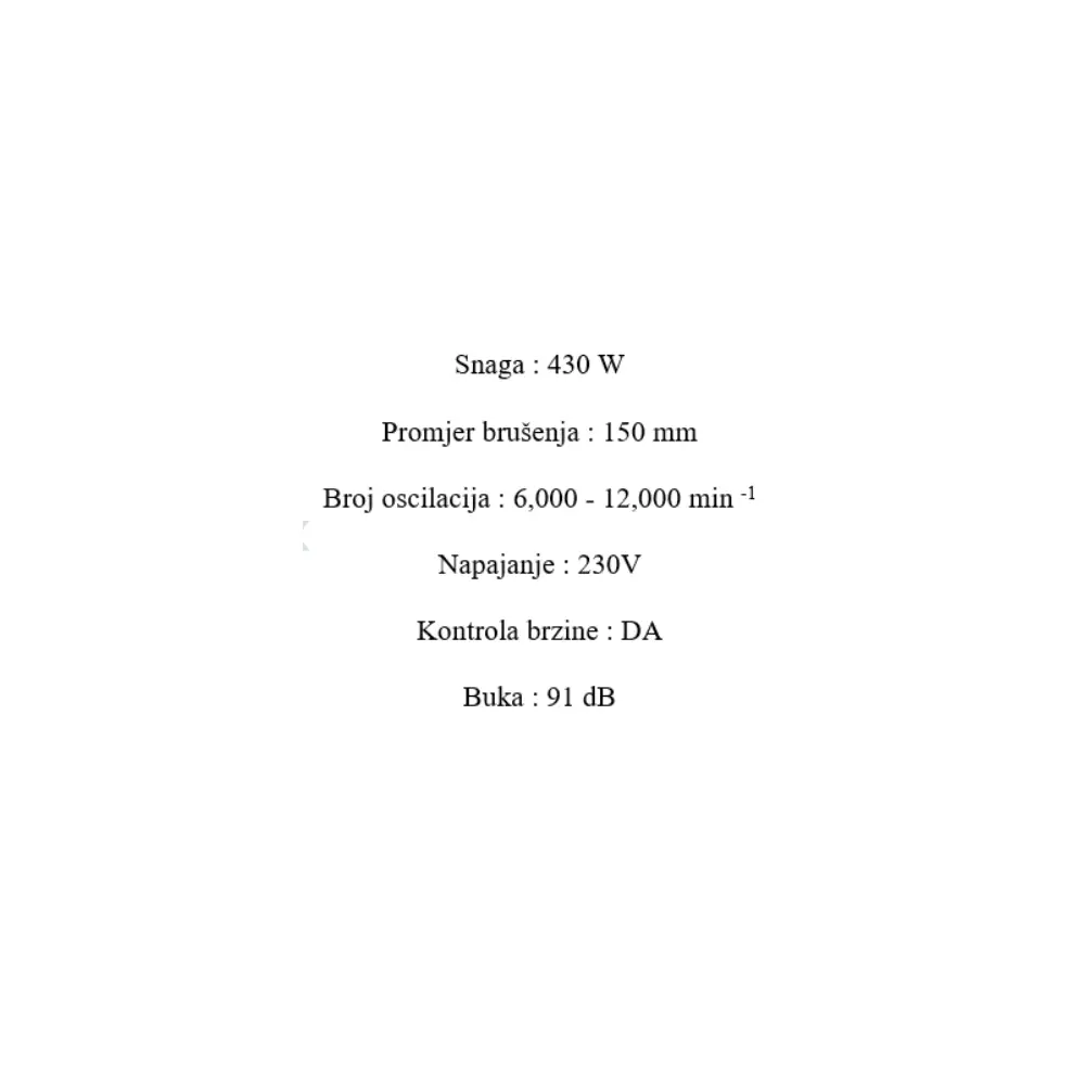 Alternative view of Brusilica ekscentrična,električna, Worcraft WPRS104, 430W, 150 mm,regulacija
