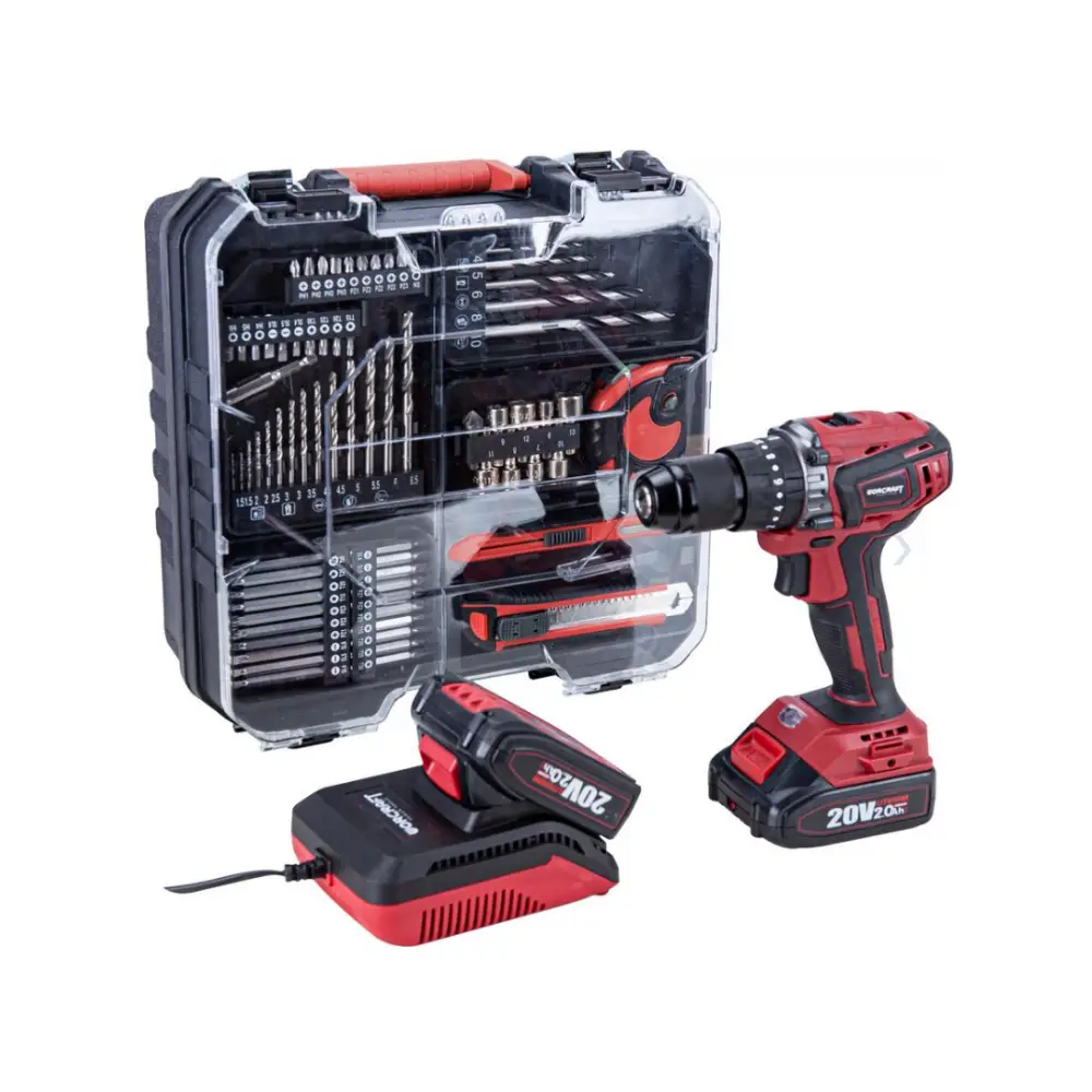 Odvijač Worcraft CHD-S20LiBAT,Li-ion, bez četkica, set