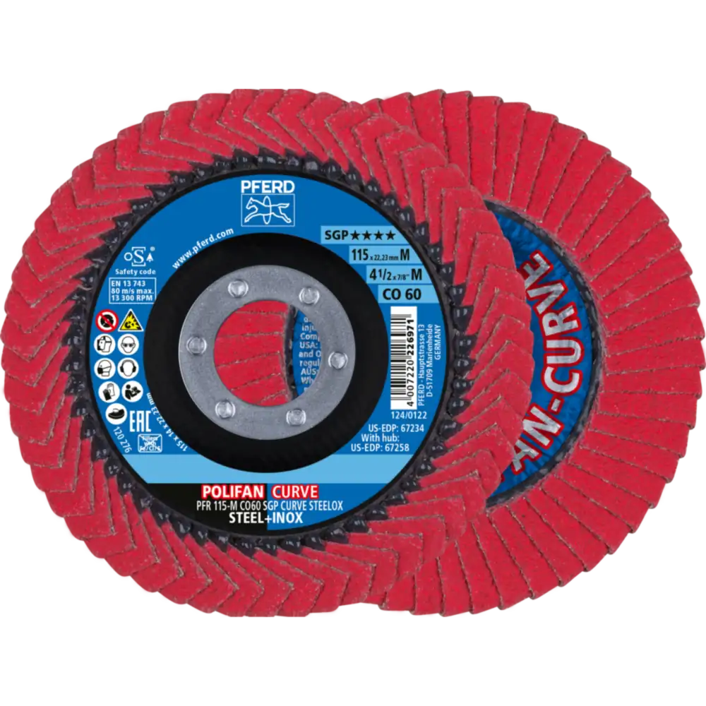 Lamelasti brusni disk radijusni PFR SGP CERAMIC 60 CURVE STEELOX